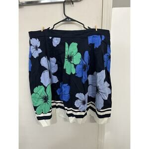 Talbots floral A-line Navy Blue and Green Skirt Size 20W